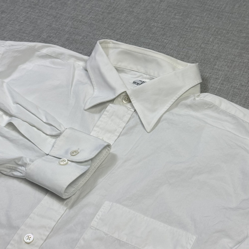 Maus & Hoffman Dress Shirt Mens 16.5 (33) White Point Collar Long Sleeve